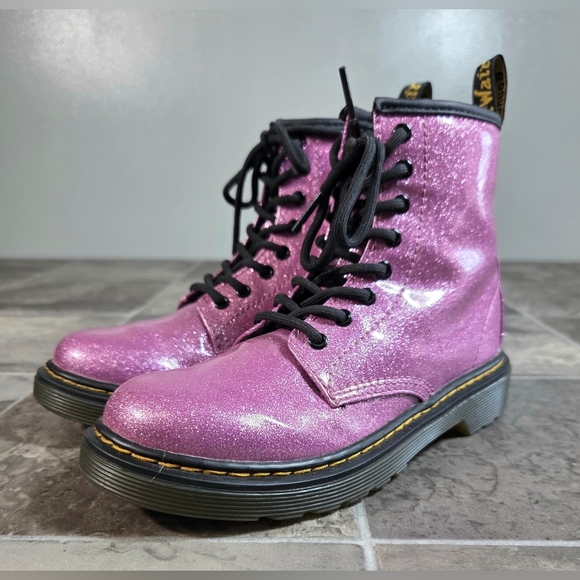 DR. MARTENS 1460 GLITTER J BOOTS. - Picture 3 of 10